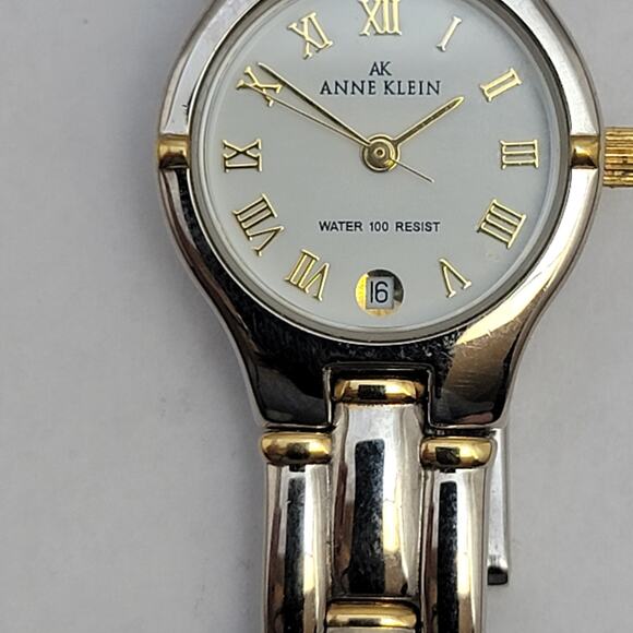 Vintage Watches Anne Klein Two-Tone Quartz Watch with Roman Dial & Date - Picture 4 of 10